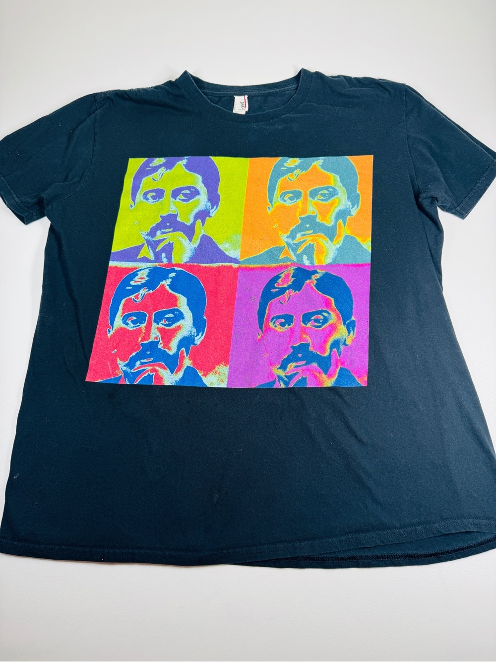 Marcel Proust Andy Warhol T Shirt Menâs XL Pop Art Literary Graphic Anvil